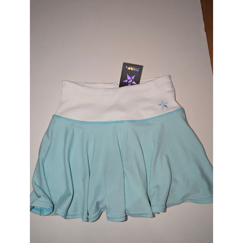 NWT Legendary Flouncy Skort Aqua blue  Rebel Athletic cheer dance skirt AXS